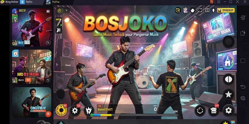 Tampilan permainan BOSJOKO yang penuh warna dan interaktif.