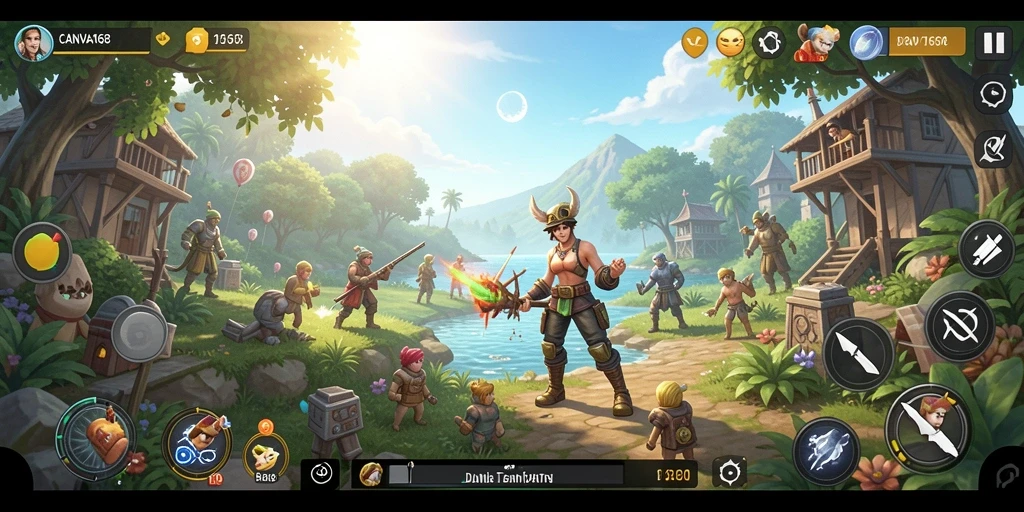 Tampilan gameplay <strong>CANVA168</strong> dalam dunia terbuka yang memukau.