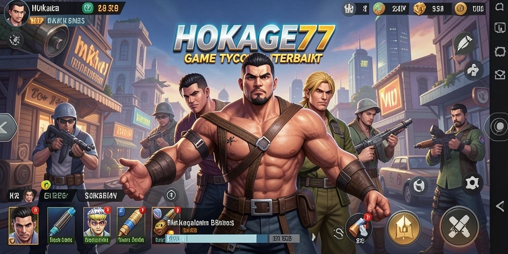 Screenshot gameplay HOKAGE77 menampilkan bisnis yang sedang berkembang.