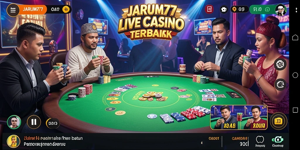 Screenshot utama JARUM77 menunjukkan gameplay Live Casino yang mengasyikkan.