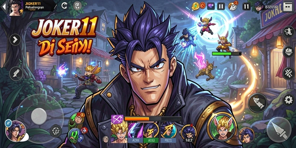 Tampilan dinamis dari gameplay JOKER11 yang seru dan penuh aksi.