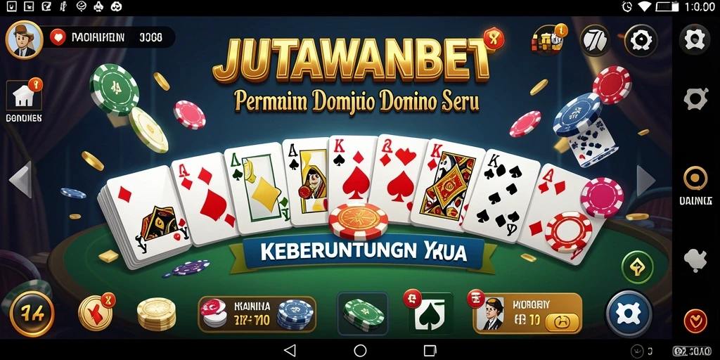 Screenshot gameplay JUTAWANBET yang menampilkan suasana seru permainan Domino.