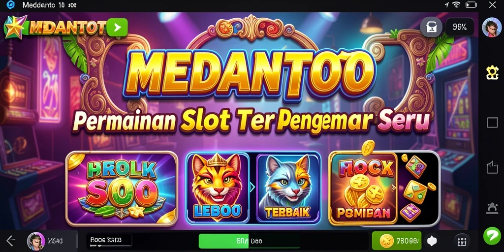 Tampilan gameplay MEDANTOTO dengan berbagai slot menarik.