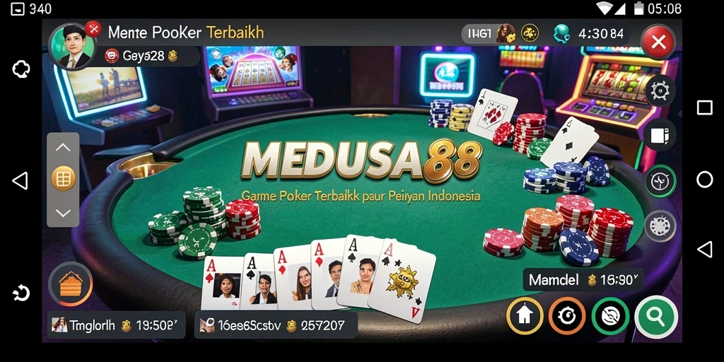Tampilan gameplay poker yang seru dan mendebarkan di MEDUSA88.