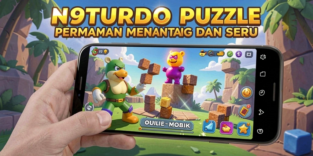 Screenshot gameplay N9TURBO menampilkan berbagai tantangan puzzle yang seru.