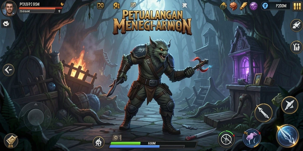 Screenshot P200M menampilkan aksi seru dalam gameplay petualangan.